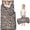 Black and Beige Leopard Print-1, variant on Black and Beige Leopard Print Teens Toddler Nap Mat with Pillow, Sleeping Mat Bag for Preschool Daycare 59"x22"