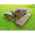 thumbnail image 1 of Country Outdoor Tablecloth, Painting of Spring Landscape Blooming Nature Flowering Tree and Fresh Grass Nature, Decorative Washable Fabric Picnic Tablecloth, 58 X 120 Inches, Pink Green, by Ambesonne, 1 of 2