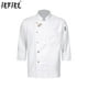 thumbnail image 2 of Abrigo de Chef para hombre y mujer, uniforme de cocina para restaurante, panadería, Ropa de Trabajo, ropa con cuello levantado, Tops con botones de Bordado de letras, 2 of 5