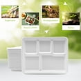 thumbnail image 7 of Three Leaf 5-Compartment Bagasse Plates, 50 Count, Biodegradable Compostable Meal Trays for School & Events, 7 of 7