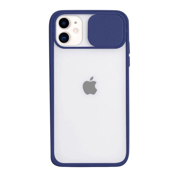 Designed for iPhone XR Case with Slide Camera Cover, Shockproof Soft Rubber Bumper & Hard Back Protective Case for iPhone XR - Blue