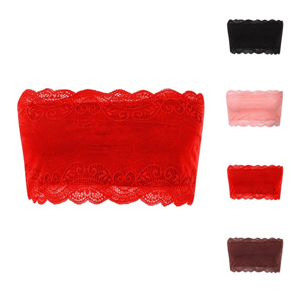 Bras for Women Strapless Bra Lace One Word Wrap Chest Underwear No Steel Ring No Cup Hosiery Without Shoulder Strap