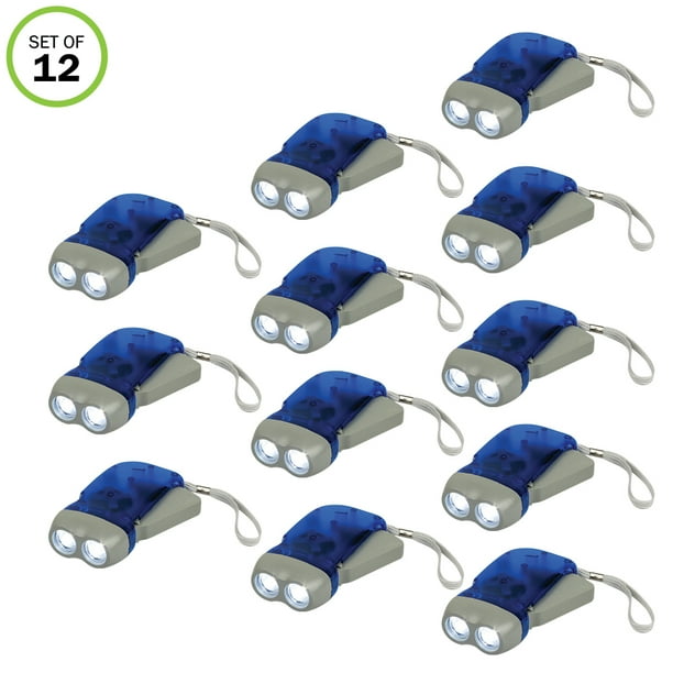 Evelots Hand Crank FlashlightCampHomeCarNo BatteryLED Bright Light