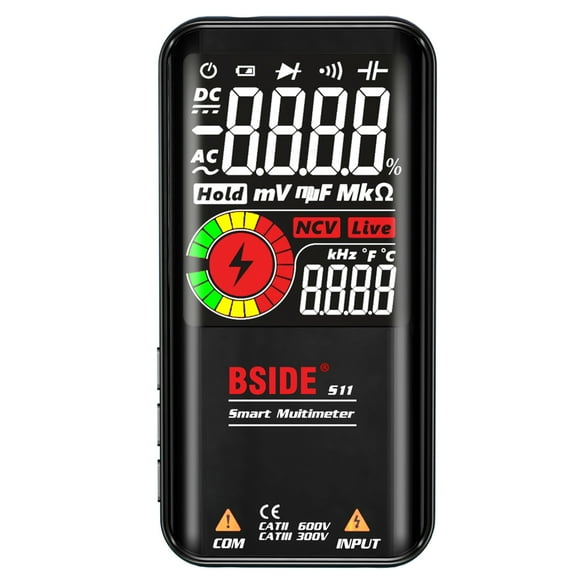 Bside S11 Intelligent 9999 Counts Multimeter Digital Lcd Display Rechargeable Universal Meter Ac/Dc Voltmeter Ohmmeter Test Resistance Capacitance Frequency Diode Continuity Ncv Live Line Wi