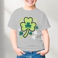 thumbnail image 2 of WERYOUNG Girl's T-Shirts St Patrick's Day Short Sleeve Crewneck Leaf Printed Kids Fashionable T Shirts Everyday Wear Comfort Fit Tee Shirts Outdoor Activities Versatile Cozy Children Tops, 2 of 4