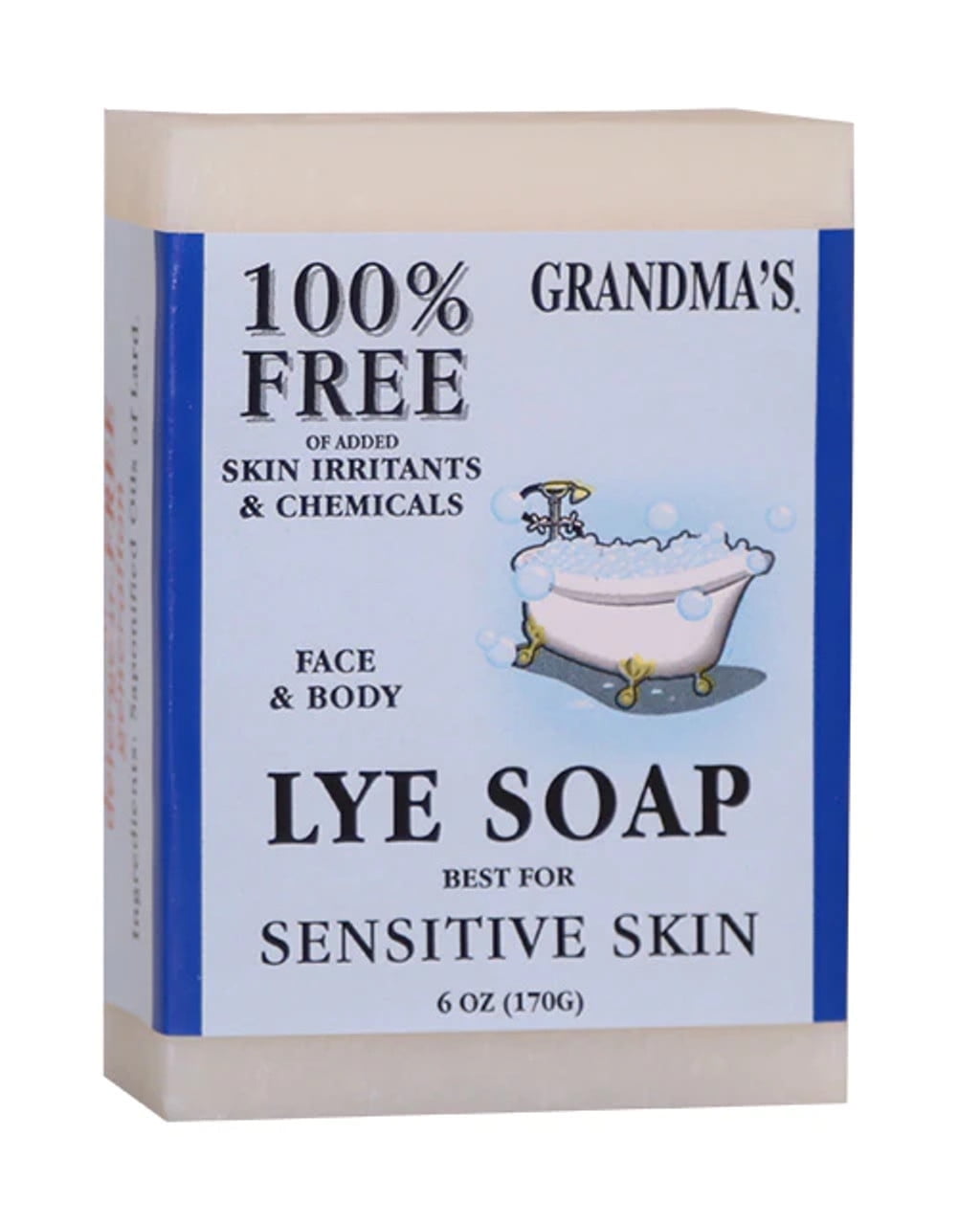 (4 pack) Remwood Products Grandma's Pure & Natural Lye Soap Bars, 6 oz