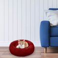thumbnail image 2 of Matoen Cute Round Calming Dog Bed, Pet Small Plush Dog Donut Bed for Medium Small Breed Dog, Soft, Comfy and Cozy Doggie Bed, Red, 2 of 6