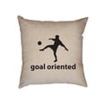 thumbnail image 1 of Goal Oriented with Soccer Player Kicking Ball Silhouette Decorative Linen Throw Cushion Pillow Case with Insert, 1 of 6