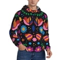 thumbnail image 2 of Kdxio Colorful Floral2 Print Mens Casual Hooded Collar Drawstring Hoodies Pullover Sweatshirts Casual Long Sleeve Shirts-4X-Large, 2 of 7