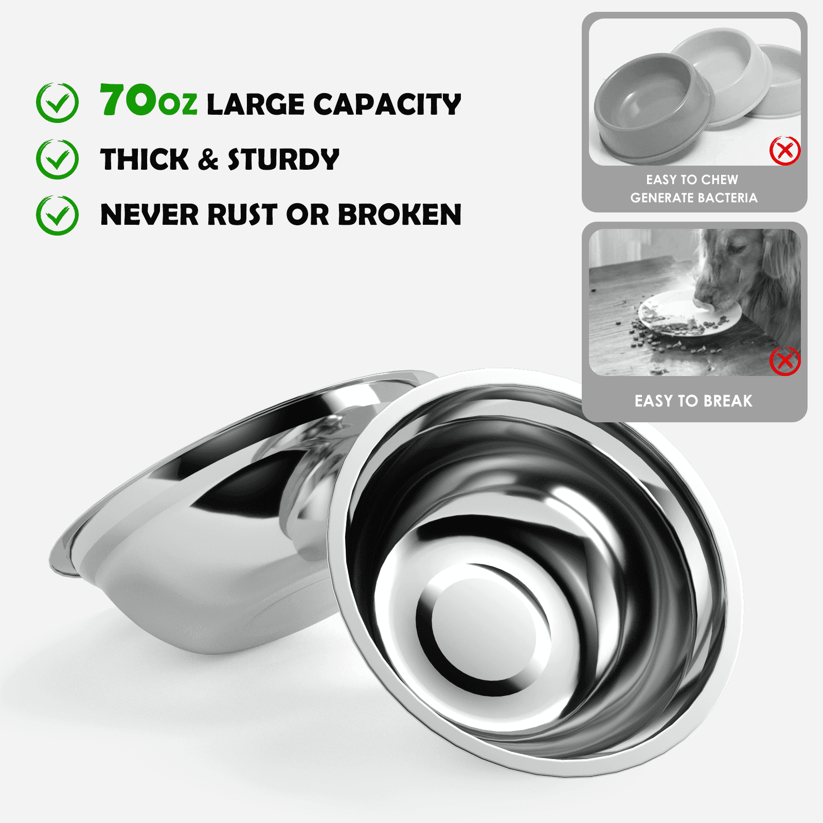 Metal Elevated Dog Bowls for Extra Large & Large Dogs,15'' Tall Dog Feeder with Bowls and Sprill Proof Mat