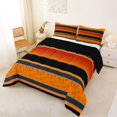thumbnail image 2 of jejeloiu Vivid Paisley Queen Comforter Set For Men Women,Floral Print Comforter Sets Queen,Orange Black,Black Reversible,3-Piece,1 Comforter and 2 Pillowcases, 2 of 7