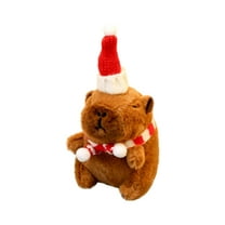 Christmas Capybara Stuffed Animal Plush, 4.72Inch Holiday Capybara with Santa Hat & Scarf, Cute Super Soft Funny Christmas Toy Gifts, Capybara Stuff Festive Decorations