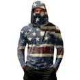thumbnail image 2 of Men's UPF 50+ UV Protection Long Sleeve Sun Hoodie US Flag Print 1776-2026 250 Anniversary Workout Fishing Hiking Sports, 2 of 4