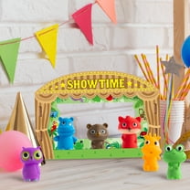 Laffact Jungle Animal Finger Puppets Gift Box Set For Storytelling,Portable Finger Puppets  For Travel Role Playing Toy