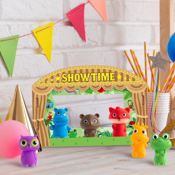 Laffact Jungle Animal Finger Puppets Gift Box Set For Storytelling,Portable Finger Puppets  For Travel Role Playing Toy