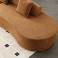 thumbnail image 5 of Newboti Furniture Modern curved combination sofa, terrycloth fabric sofa, minimalist sofa in living room, apartment, no assembly required, three pillows,Browm 03268, 5 of 12