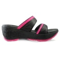 thumbnail image 4 of GP Wedge Platform Slide Sandals for Women: 0513 Black Fuchsia, EU36 (US Size 5 - 5.5), 4 of 8
