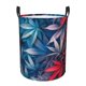thumbnail image 1 of Balery Red And Blue Leaves Cesta de ropa redonda con asas, impermeable, independiente, para ropa, juguetes, dormitorio y familia-Medium, 1 of 6