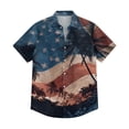 thumbnail image 5 of Hogleaql Mens Patriotic 4th Of July Shirts 4th Of July American Flag Graphic Short Sleeve Shirts Collared Button Trendy Beach Casual Outfits Deep Red 3XL, 5 of 6