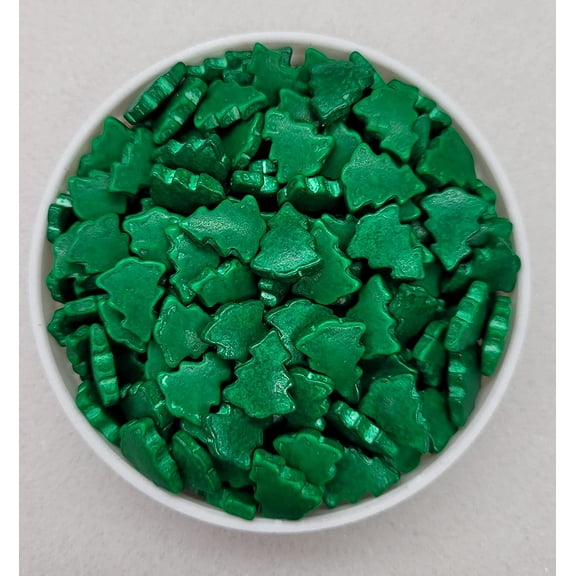 Green Christmas Tree Thick Quins Confetti Sprinkles, Cake, Cookie, Donut,  4 oz