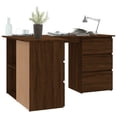 thumbnail image 2 of vidaXL Corner Desk Brown Oak 145x100x76 cm Engineered Wood, 2 of 5