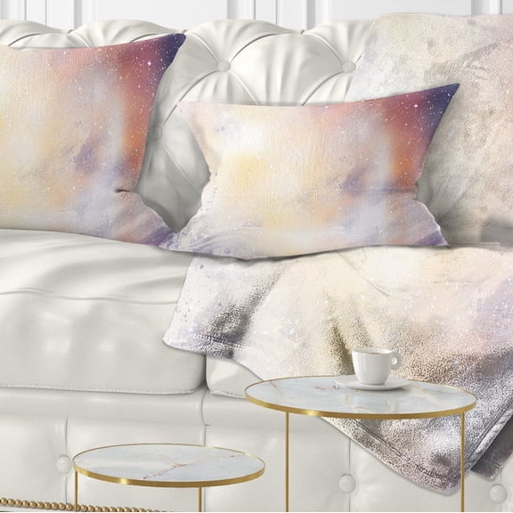 Designart Blurry Watercolor with Star - Abstract Throw Pillow - 12x20