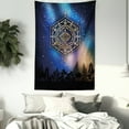 thumbnail image 3 of Sacred Geometry Tapestry, Hexagon Form with the Eye Icon in the Centre on Starry Night Mystic Image, Wall Hanging for Bedroom Living Room Dorm Decor, 60W X 80L Inches, Multicolor, by Ambesonne, 3 of 5