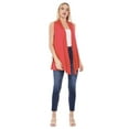 thumbnail image 4 of Women's Casual Solid Comfy Sleeveless Draped Open Front Cardigan S-3XL, 4 of 4