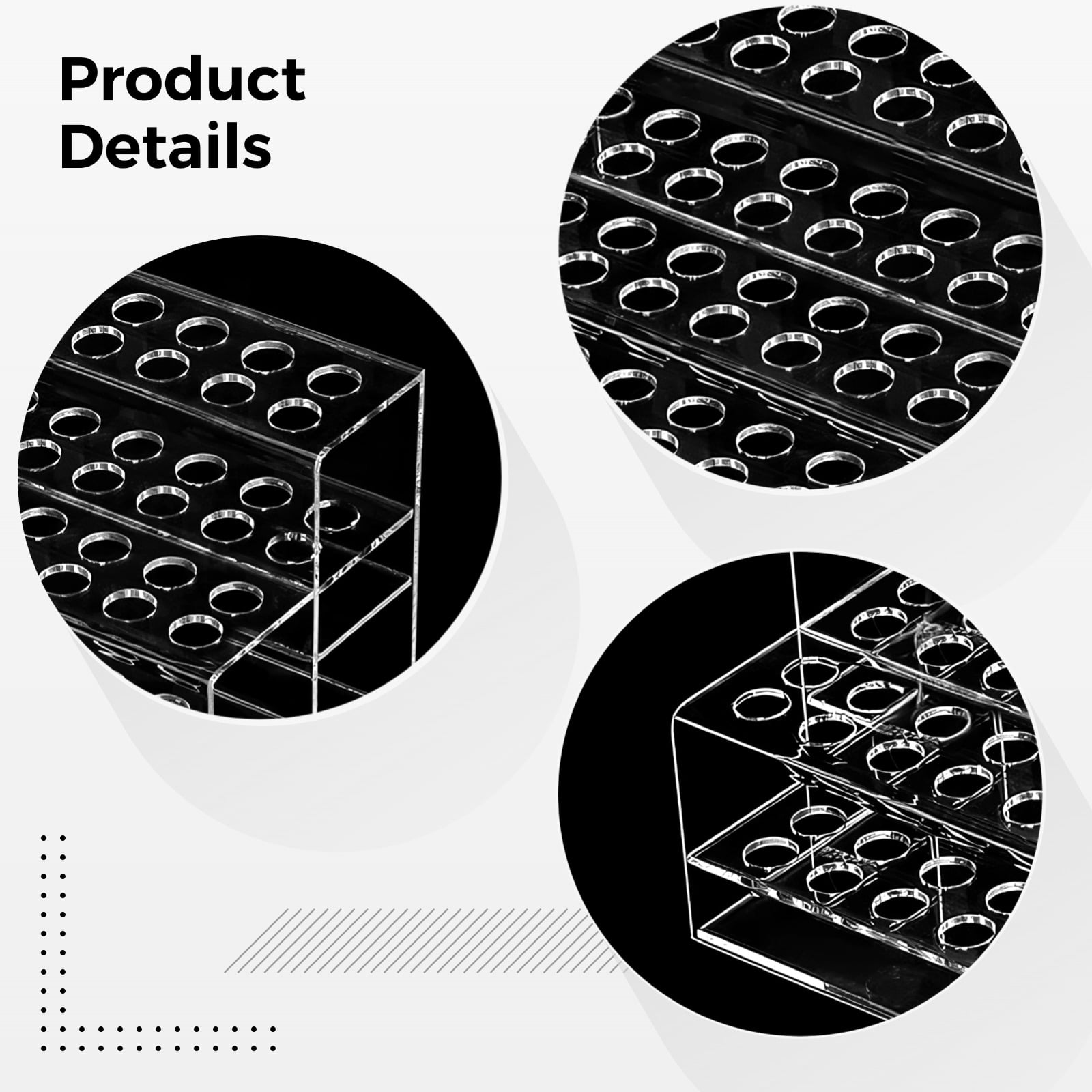 Acrylic Brush Holder Organizer 48 Slots, Clear Makeup Brush Display Stand, 3 Tier Art Supply Storage Rack, Professional Cosmetic Tool Holder for Paint Brushes Markers