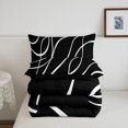 thumbnail image 5 of Homewish Aesthetic Lines Queen Comforter Set,Modern Geometric Comforter Sets Queen,White,Black Reversible,3 Pieces,1 Comforter and 2 Pillowcases, 5 of 7