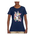 thumbnail image 2 of Wild Bobby, Awesome Dabbing Dab Rainbow Unicorn Fantasy, Streetwear, Womens Graphic Tees, Navy, 3XL, 2 of 3