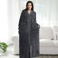 thumbnail image 5 of Unisex Fleece Flannel Nightgown – Autumn & Winter Long Warm Plus Size Loungewear for Couples, 5 of 10