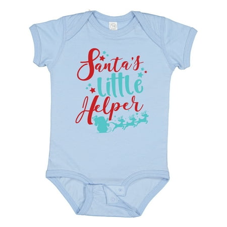 

Inktastic Santa s Little Helper Sleigh Reindeer Stars Gift Baby Boy or Baby Girl Bodysuit