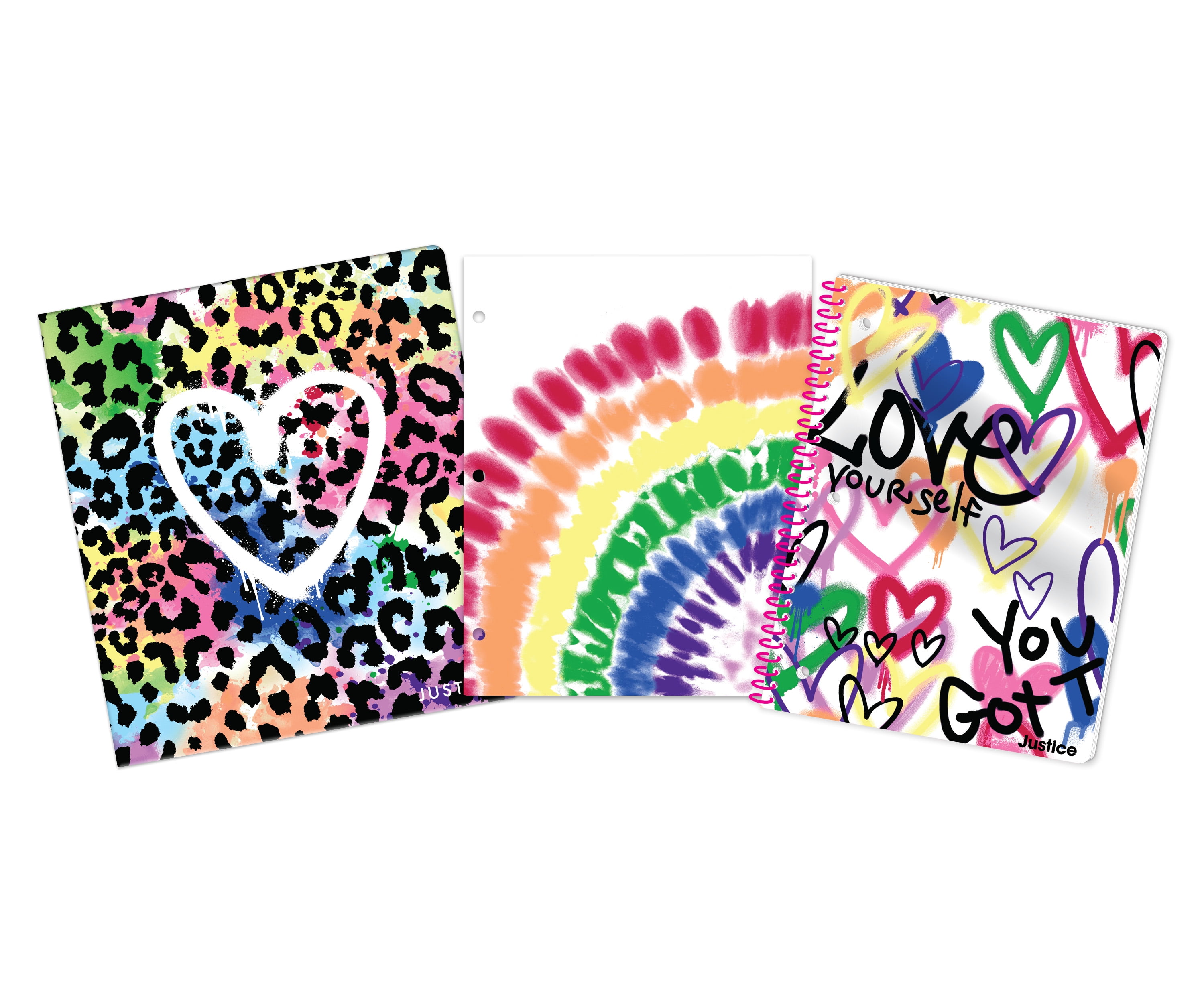 Justice Love Binder Bundle, 1' Binder, Notebook, Paper Pocket Folder