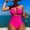 Pink, variant on One Piece Swimwear Halter Women Swimsuits High Waisted Summer Swimwear with Padding Women Bathing Suit Cover up High Waisted Tummy Control Swimwear
