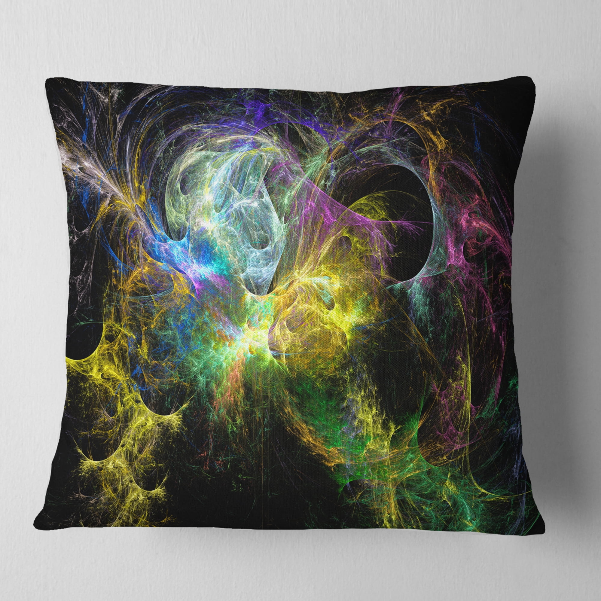 Designart Wings of Angels Yellow - Abstract Throw Pillow - 18x18
