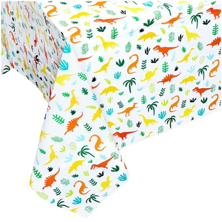 

Dino Party Supplies Tablecloth Table Covers 2 Pack for Kids Dinosaur Theme Birthday Baby Shower 7.2 x 4.4 Ft