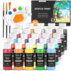 Shuttle Art Acrylic Paint Set, 25 Colors, 2oz Bottles