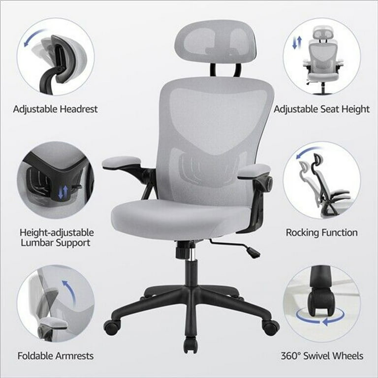 SHCKE Ergonomic Office Chair Mesh Office Chair Rocking Office Desk