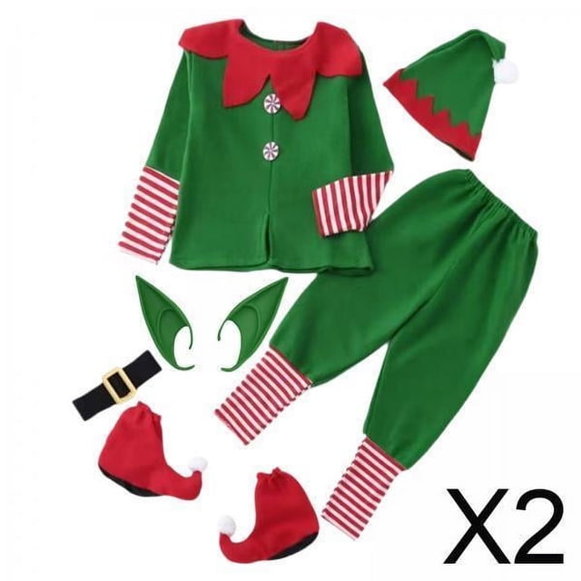 2x Disfraz Navideño De , Novedad, Traje Navideño Para Puesta En Escena, Vacaciones Navideñas Para Niño, 140cm