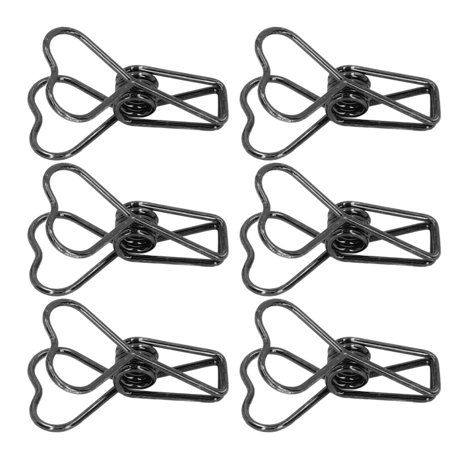 Yajisi 100Pcs Metal Heart Shape Hollow Binder Clips for Office Documents, Certificates, Tickets, Small Paper Clamps, Black