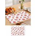 thumbnail image 5 of Watermelon Placemats Set of 4,Washable Woven Burlap Cloth Fabric Placemat for Square/Rectangle/Round/Oval Dining Table,Easy Clean Place Mats for Kids Tropical Summer Fruits Contemporary Painting, 5 of 5