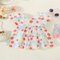 thumbnail image 2 of Robe à Manches Courtes Col Carré Imprimé Floral à Volants pour Fille, 2 of 9