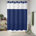 thumbnail image 6 of No Hook Shower Curtain, Navy Blue Pure Color Shower Curtains for Bathroom with See Through Top Window, Aesthetics Contemporary Luxury Waterproof & Washable Bath Curtain Stall 48"x72", 6 of 9