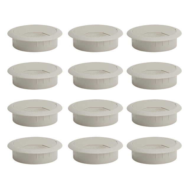 Miangastore 10pcs Office PC Computer Desk Grommet Cable Hole Cover 50mm Diameter (Grey white)