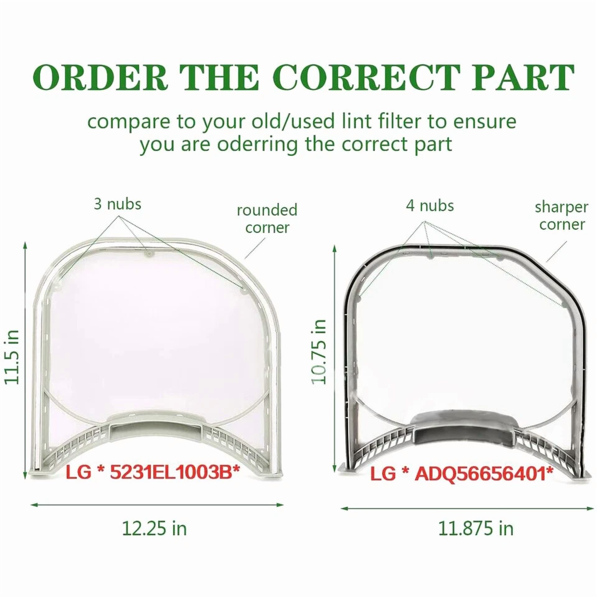 5231El1003B Dryer Lint Filter Assembly With Felt Rim Seal For Lg Kenmore