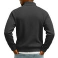 thumbnail image 3 of CCRFTGI Quarter Zip Pullover Men Casual Long Sleeve Mock Neck Sweatshirt Lightweight Sweatshirt Athletic Polo Shirts Black 4XL, 3 of 3