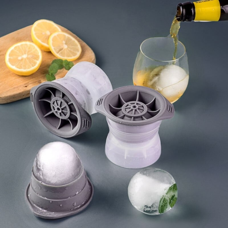 1/2pcs Bar Whiskey Round Ice Cube Maker Silicone Large Ball Shape Spherical Ice Cube Mould Machine Quick Freezer Kitchen Gadgets