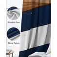 thumbnail image 3 of Navy Blue White Stripes Blackout Curtains for Bedroom Living Room Darkening Curtains 84 Inch Length 2 Panels Set Farmhouse Striped Vintage Window Curtain Window Treatment Grommet Drapes 52"x84", 3 of 9
