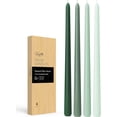 thumbnail image 1 of Taper Candles 12 Inch Green Set of 4 Unscented, Dripless, Smokeless Long Tall Tapered Candlesticks Wedding Advent Home Decor Dinner Christmas-Natural Color Series, 1 of 7